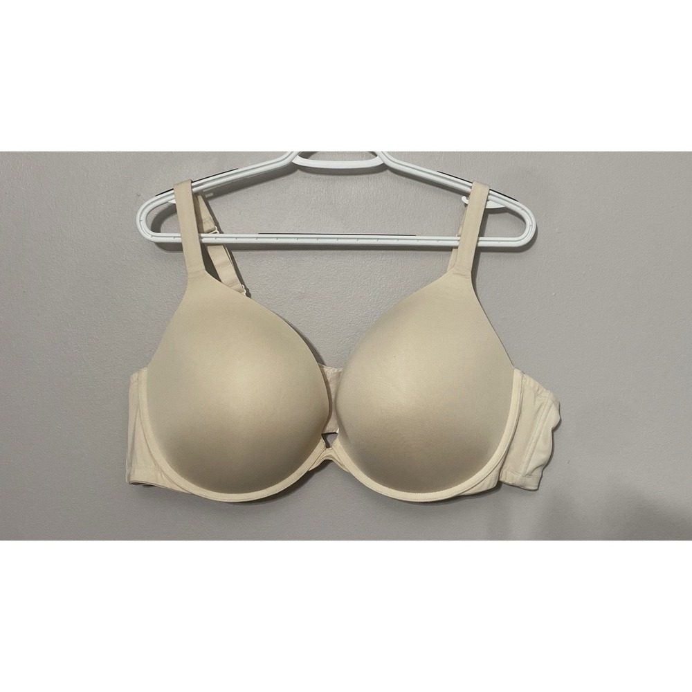 Cacique Boost‎ Plunge Bra 48D Nude Soft Satin Light Padding